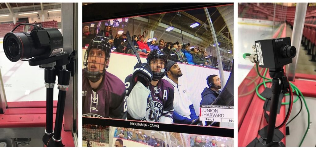 Harvard hockey penalty box with Marshall POV Cameras