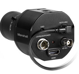 Miniature Broadcast POV Camera rear inputs