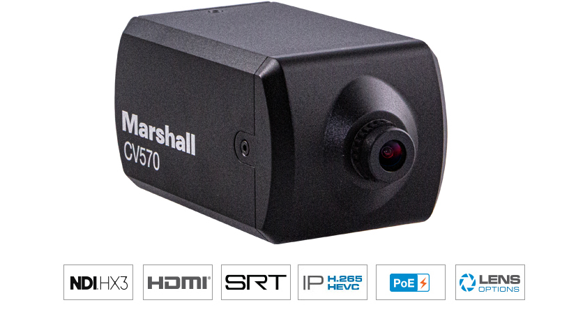 Marshall CV570 Miniature POV Camera NDI|HX3 and HDMI