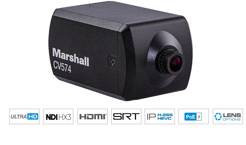 Marshall CV574 Miniature UHD Camera NDI|HX3 and HDMI