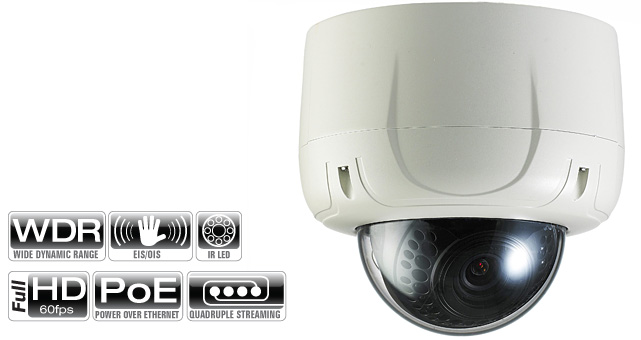 Full HD IP Vandal Resistant  Day/Night Dome Camera