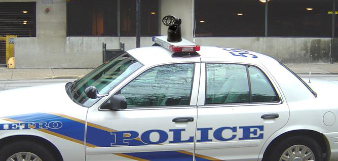 Full HD Mega-pixel PTZ Camera mounted on police car
