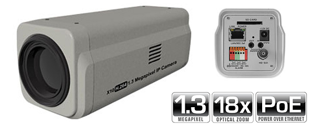 1.3 MP 18x Zoom IP Camera with HD-SDI 