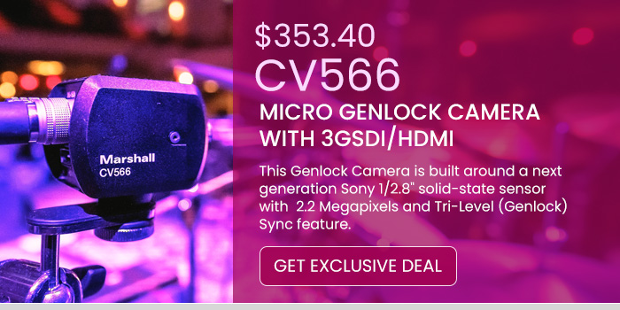 Marshall CV-566 - Micro Genlock Camera with 3GSDI/HDMI