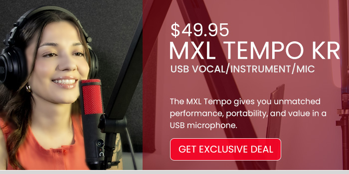 MXL Tempo -  USB vocal/instrument/speech mic Black color