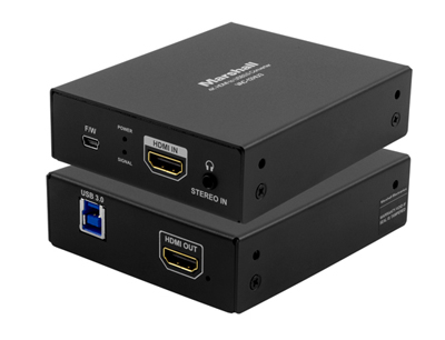 VAC-12HU3 converts HDMI 2.0 input to USB 3.0 output with active HDMI loop-through