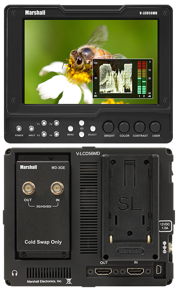 Marshall Electronics V-LCD56MD-O 5.6" HDMI Monitor with 3G SDI Output Module 