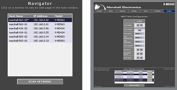 Screenshot of Navigator and Tally Configurator Screen