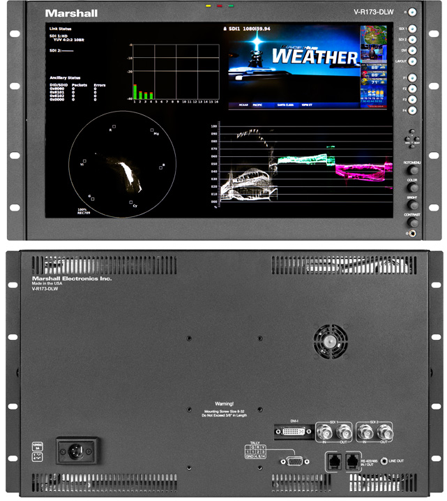 17.7-inch broadcast monitor with Dual Link, Waveform & Vectorscope and IMD