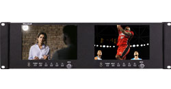 V-702W-12G - Dual 7 inch Rackmount Monitor with 12G-SDI and HDMI Inputs